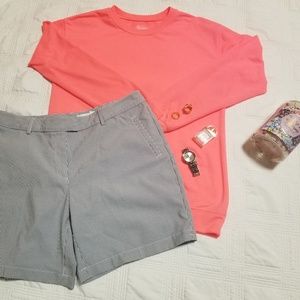 Sz 10 LADY HAGEN striped midi shorts